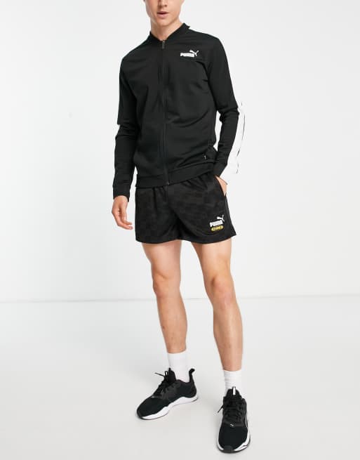 Black puma football shorts on sale