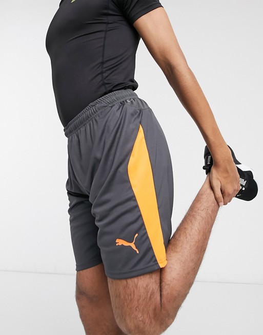 Puma Football shorts in grey and orange