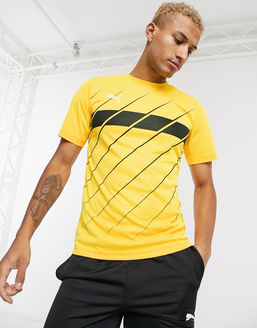 Puma - Football - T-shirt gialla con stampa grafica-Giallo