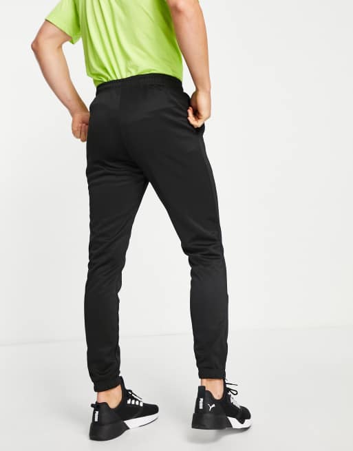 PUMA Football trackies 1/4 zip in black with yellow pop, 4 of 4