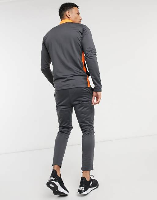 Grey and outlet orange nike tracksuit