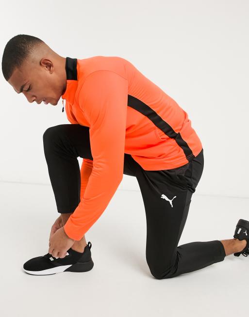 Puma Football tracksuit in orange and black