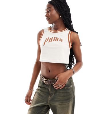 Puma For The Fanbase crop top in beige