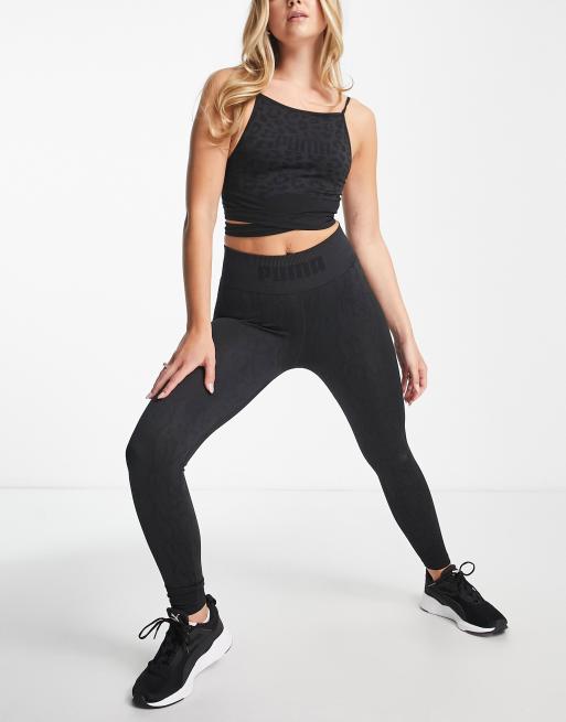 Puma formknit seamless high waist 7/8 legging tights in black