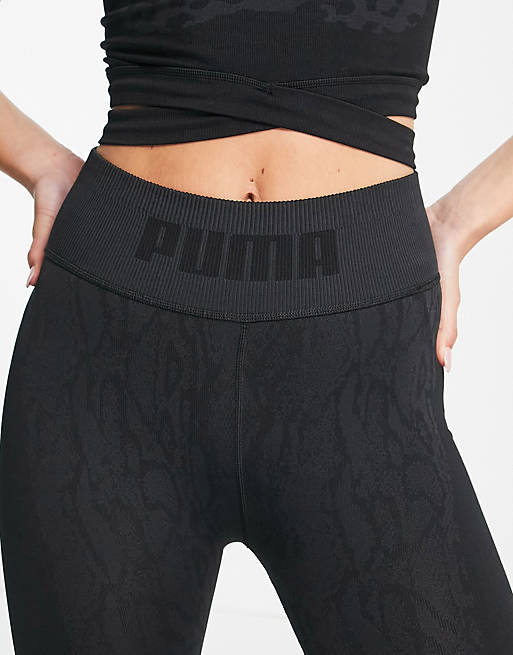 Puma Formknit seamless high waist 7/8 legging tights in black | ASOS