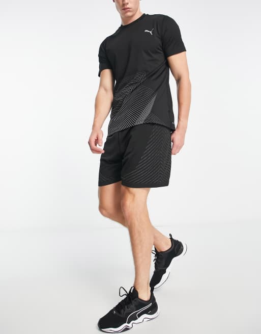 PUMA Training Formknit 5 inch seamless shorts in black leopard