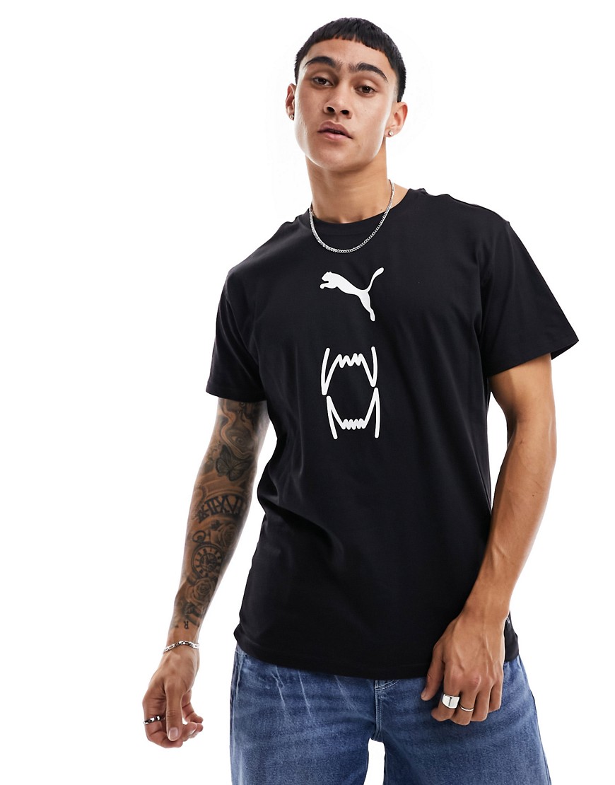 Puma Franchise core basketball t-shirt in puma black