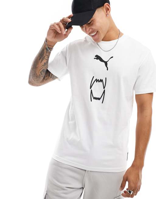 Puma Franchise core basketball t-shirt in puma white
