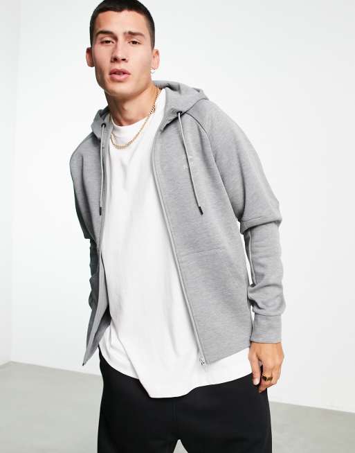 Puma – Funktions-Kapuzenjacke in Grau mit Reißverschluss