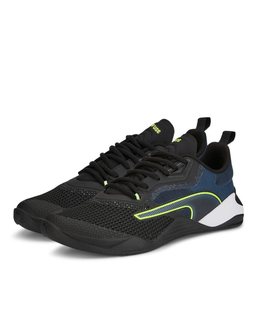 Puma Fuse 2.0 sneakers in black and blue