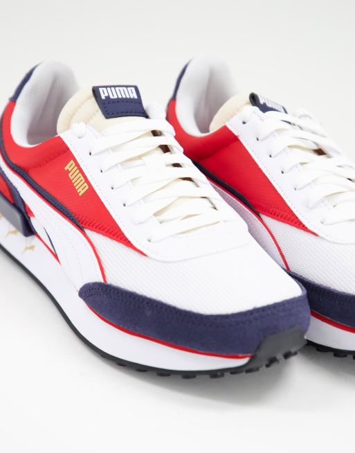 Puma Future Rider Multi Cat Trainers In White Red And Blue Exclusive To Asos Asos