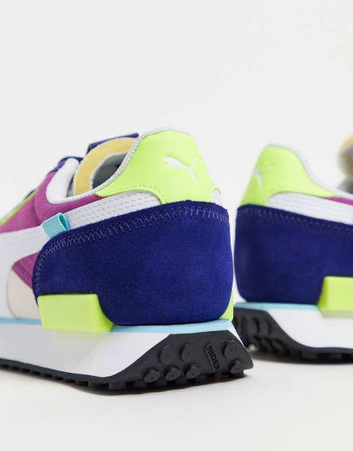 Puma Future Rider Play On Sneaker In Marineblau Und Rosa Asos