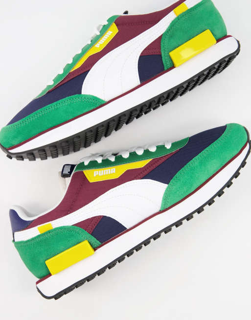 Puma Future Rider Play On Trainers In Green Asos