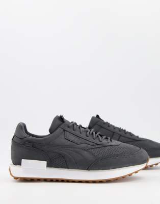 Puma Future Rider Premium Sneakers In Black Asos