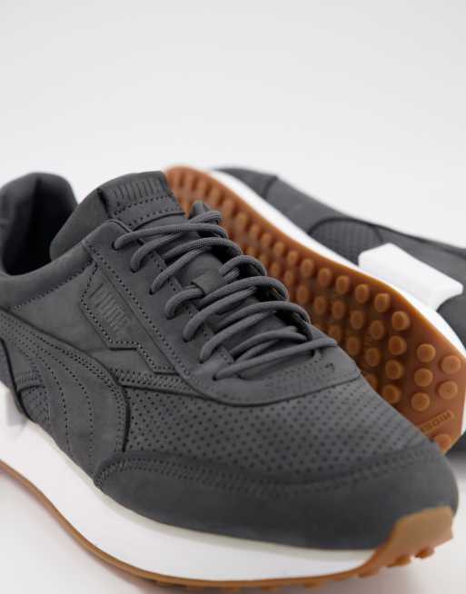 Puma Future Rider Premium Sneakers In Black Asos