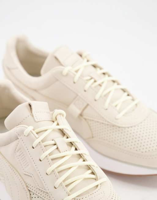 Puma Future Rider Premium Sneakers In Cream With Rubber Sole Asos