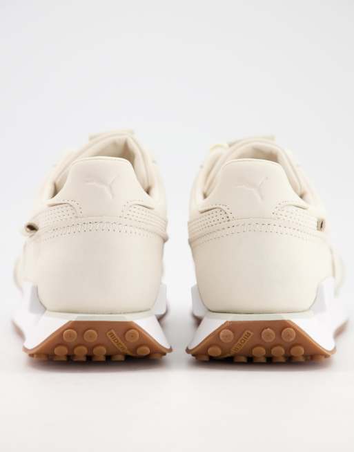 Puma Future Rider Premium Sneakers In Cream With Rubber Sole Asos