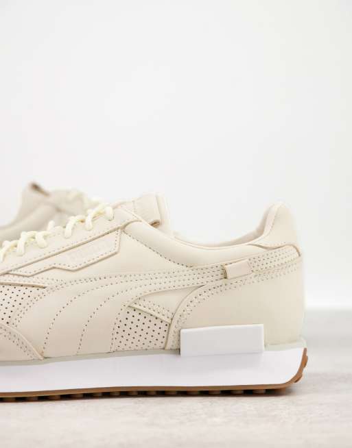 Puma Future Rider Premium Sneakers In Cream With Rubber Sole Asos