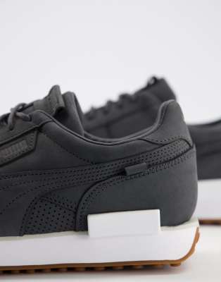 puma future rider trainers black