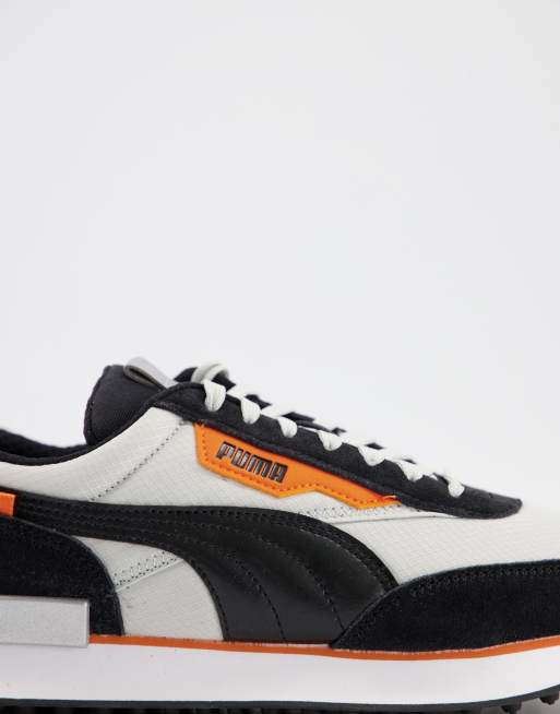Puma Future Rider Sneakers In Black And Silver Asos