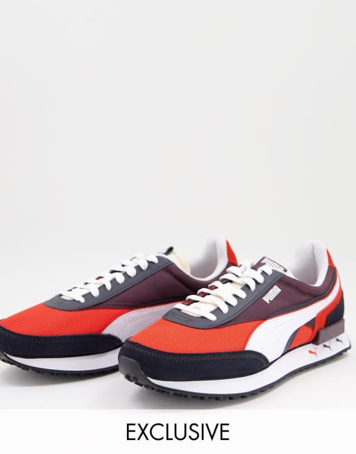 Puma Future Rider sneakers in burgundy and navy exclusive to ASOS