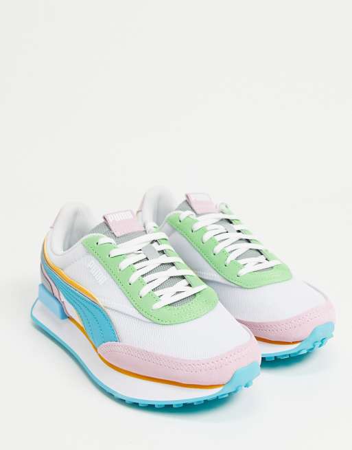 Pink and blue puma on sale shoes