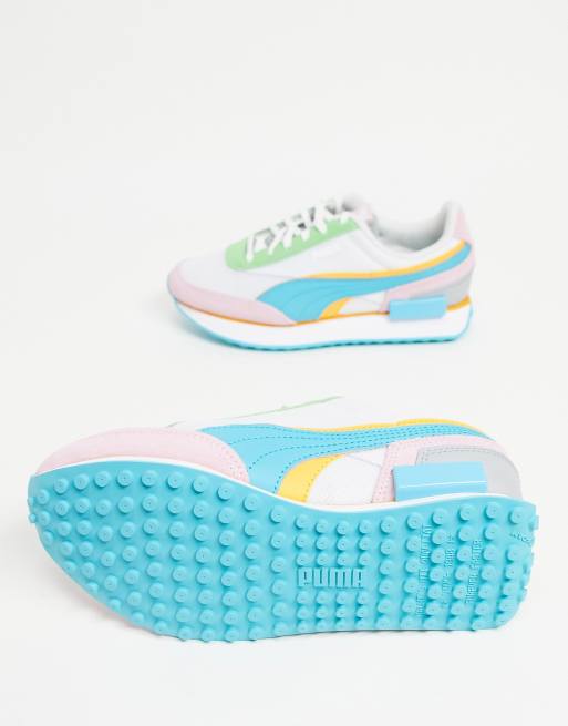 Puma Future Rider Sneakers In Pink And Blue Asos