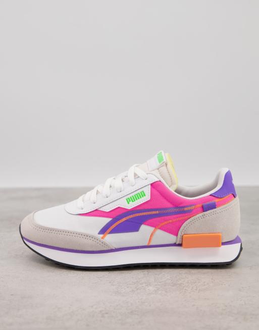 Pink and 2025 purple puma shoes