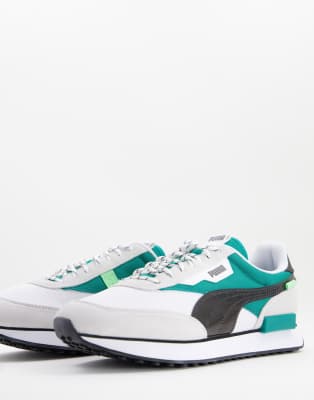 puma future rider white blue