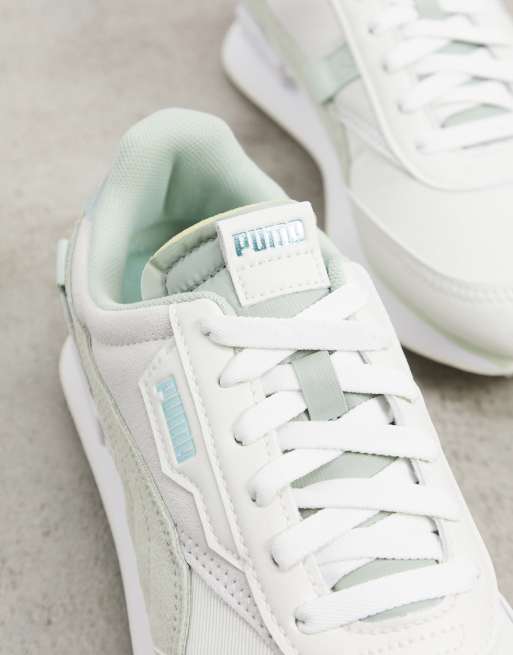 Puma Future Rider trainer in light green cream