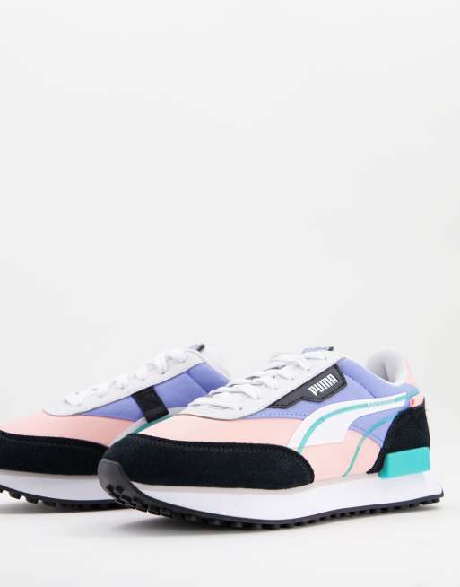 Puma Future Rider trainers in lilac and pink