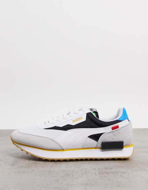 Puma Future Rider Trainers In White And Black Asos