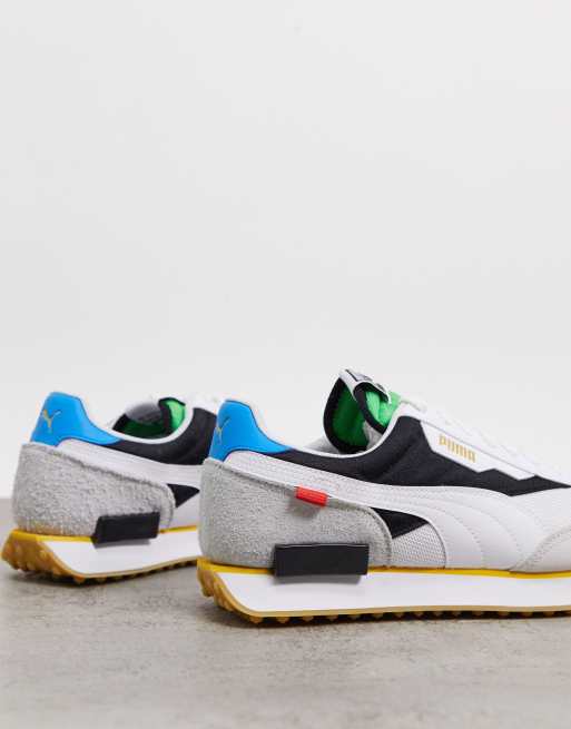 Puma Future Rider Trainers In White And Black Asos