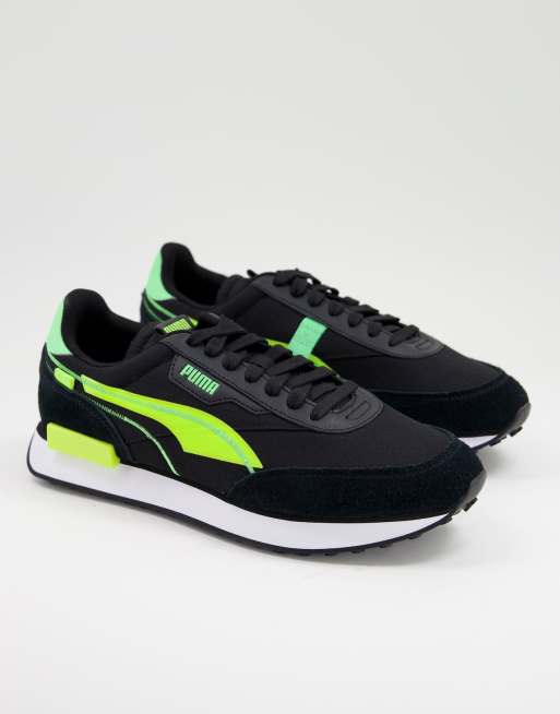 Puma black sale and green