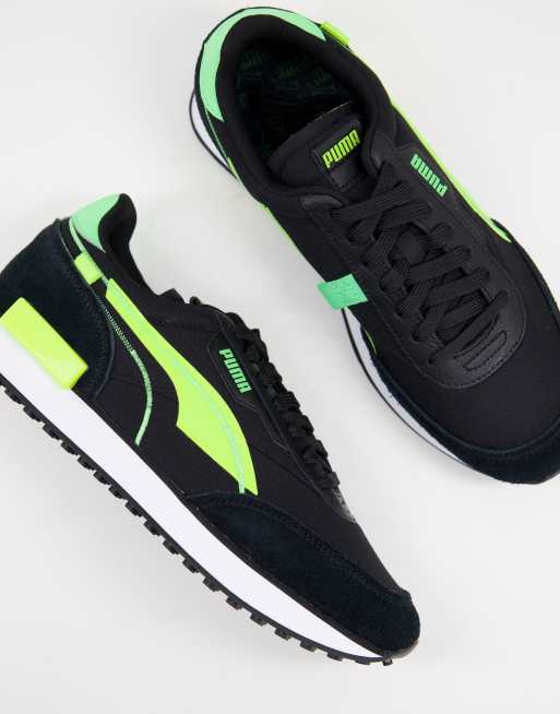 Puma shoes black and shop green