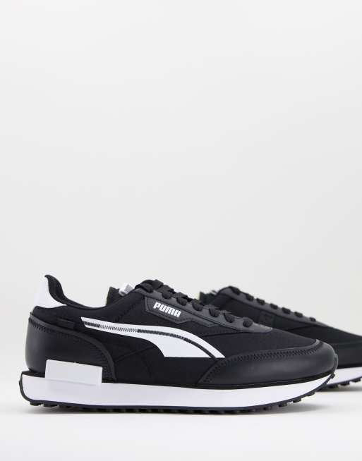 Puma Future Rider Twofold Sneakers In Black And White Asos