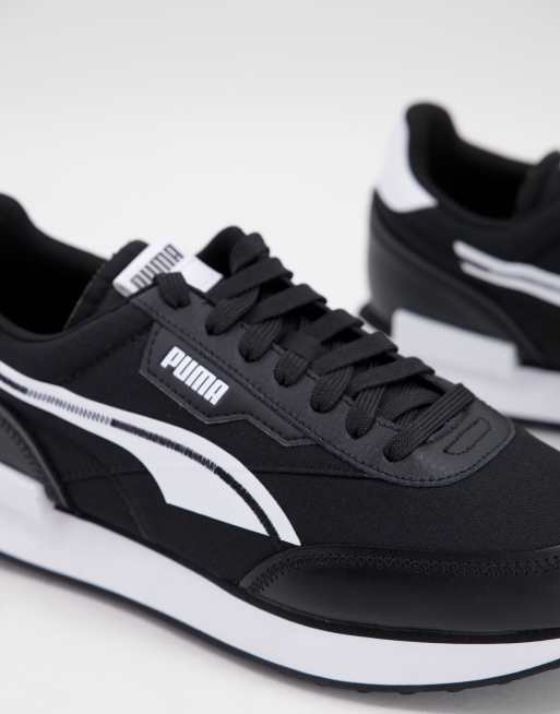 Puma Future Rider Twofold sneakers in black and white