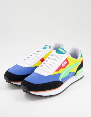 Puma Future Rider Twofold Sneakers In Multi Blue Asos