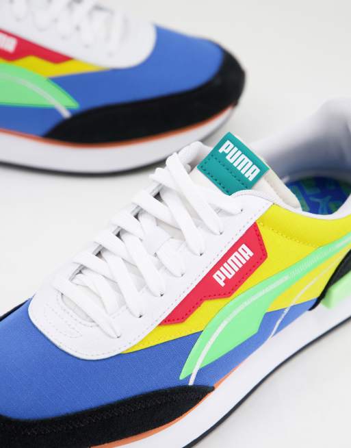 Puma Future Rider Twofold Sneakers In Multi Blue Asos