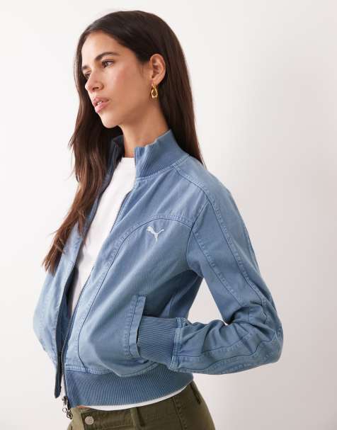 Puma Future..archive washed twill short jacket in blue - view 1