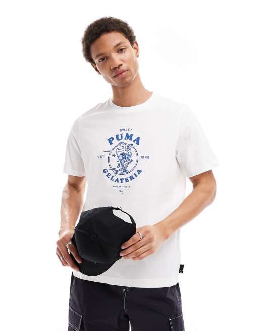 Puma – Gelato – Biały T-shirt z grafiką