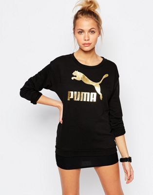 black and gold puma sweatshirt