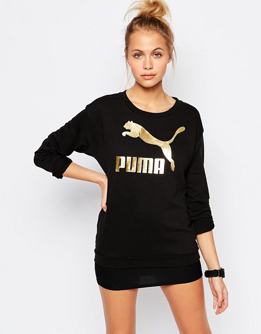 Puma Gold Collection Oversized Sweatshirt With Metallic Logo | ASOS