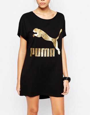 black and gold puma dress
