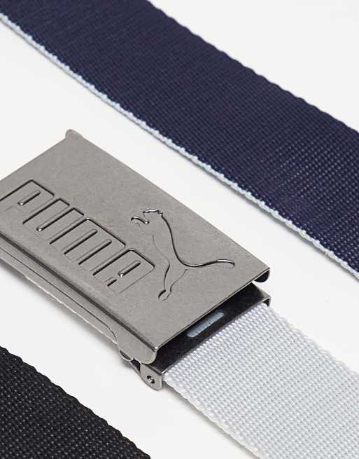 PUMA Golf 3 pack webbed belts in grey black and navy ASOS