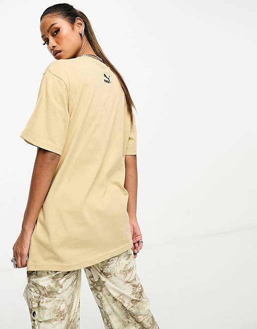 PUMA Golf archive graphic print T-shirt in beige | ASOS