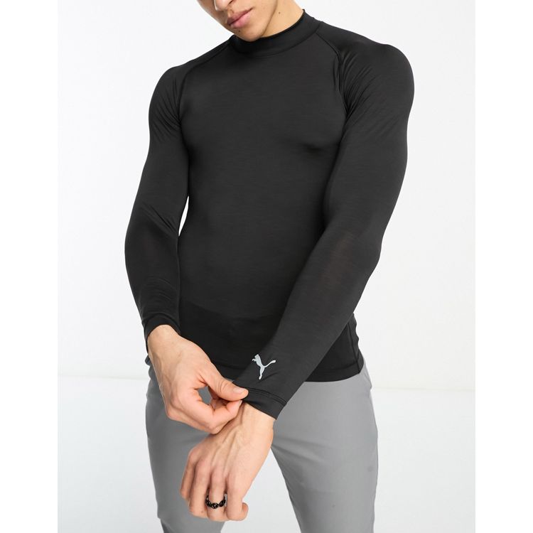 Under Armour Cold Gear Armour long sleeve mock neck compression t-shirt in  black