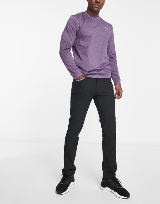 Puma Golf Cloudspun crewneck sweatshirt in purple marl