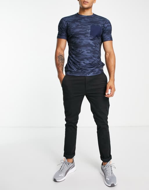 Puma Golf Cloudspun Pushcart pocket t-shirt with camo print in navy, 3 of 4