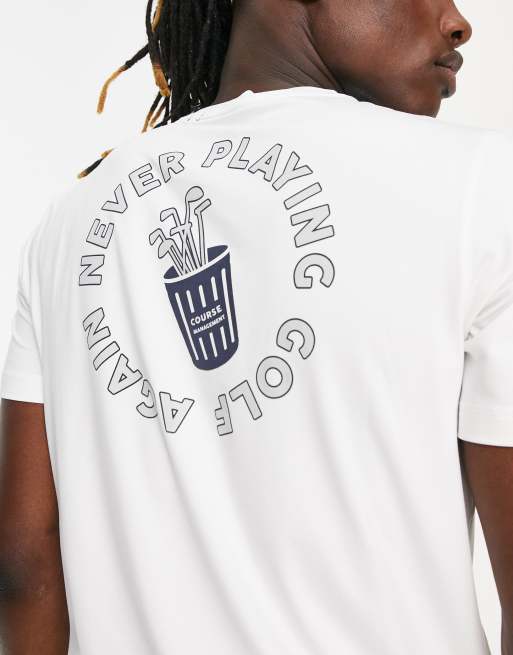 Puma Golf - Cloudspun Trash Day - T-shirt met print op de rug in wit